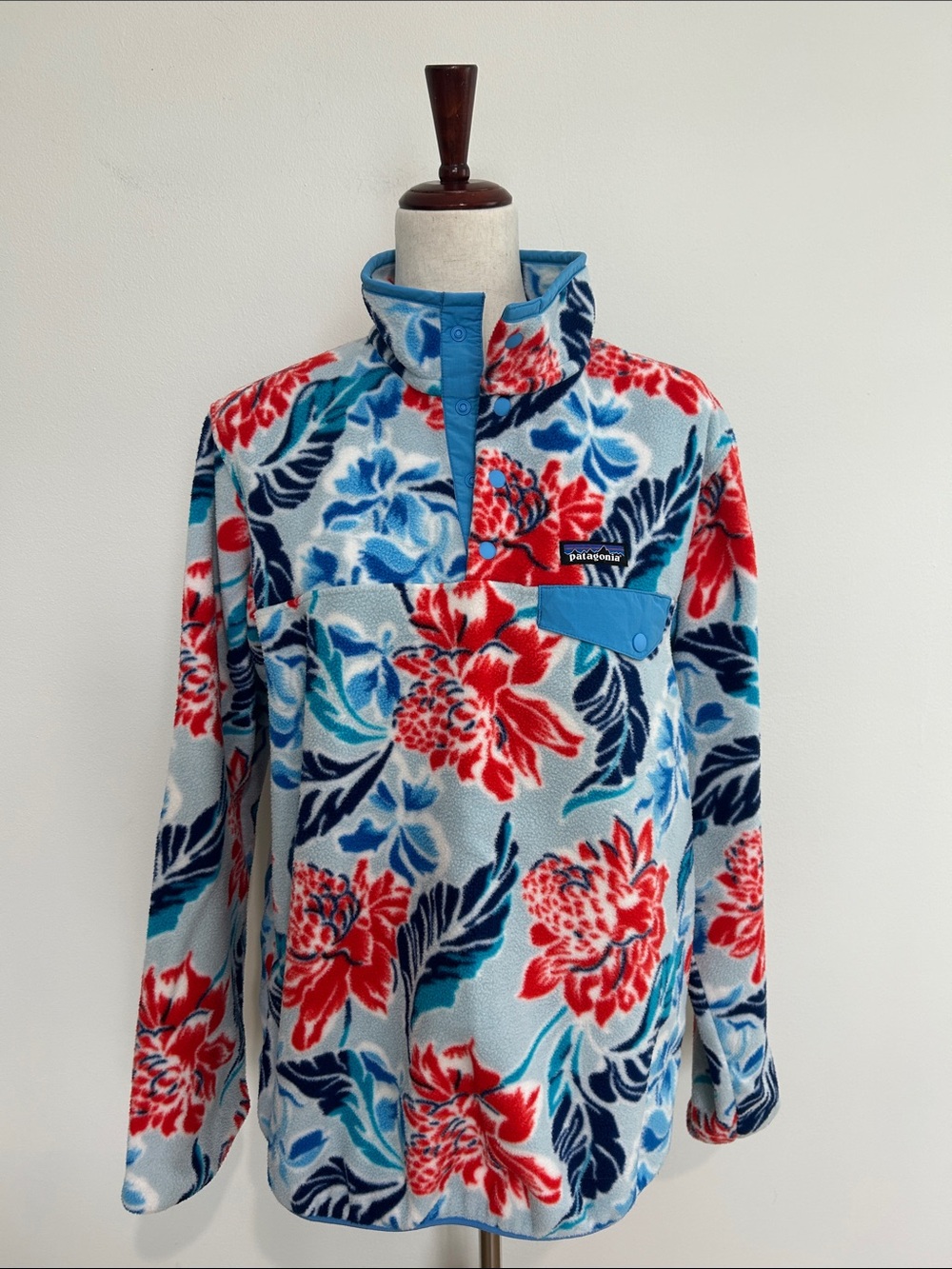 Patagonia Synchilla Hawaiian Floral Printed Snap T Fleece Pullover